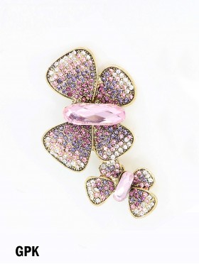 Butterfly Brooch With Rhinestone and Gem